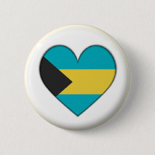 BRAND NEW!! - BAHAMAS HEART PIN BACK BADGE