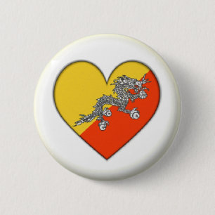 BRAND NEW!! - BHUTAN HEART PIN BACK BADGE