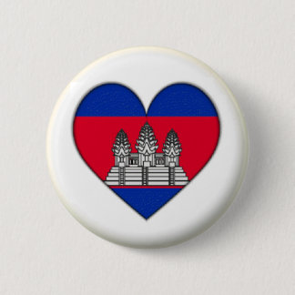 BRAND NEW!! - CAMBODIA HEART PIN BACK BADGE  BRAND