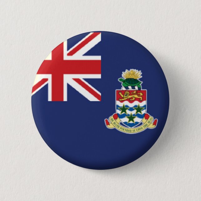 BRAND NEW!! - CAYMAN ISLANDS PIN BACK BADGE (Front)