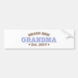 Brand New Grandma Est. 2017 (Purple) Bumper Sticker