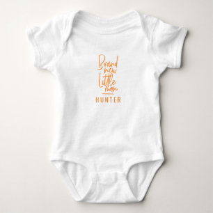 Brand new little man hand drawn baby boy bodysuit