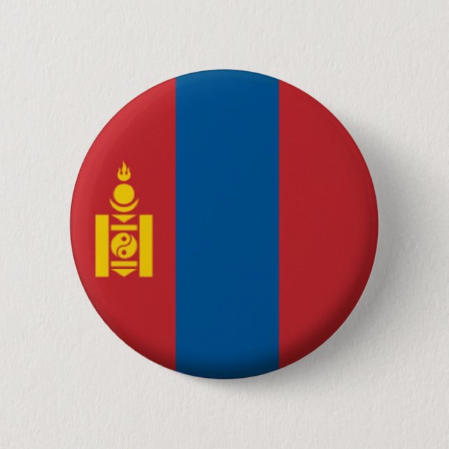 BRAND NEW!! - MONGOLIA PIN BACK BADGE (Front)
