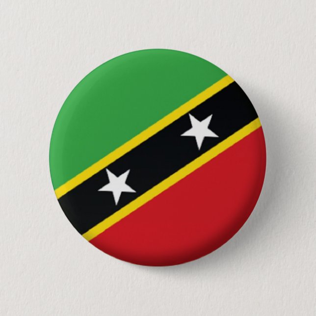 BRAND NEW!! - SAINT KITTS AND NEVIS PIN BACK BADGE (Front)