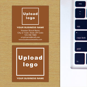 Brand on Brown Square Business Card