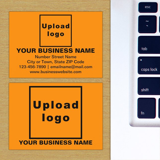 Brand on Orange Business Card (The front and back of the orange business card with your brand)