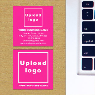 Brand on Pink Square Business Card