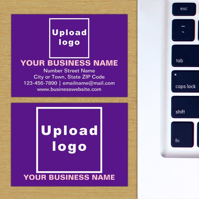 Brand on Purple Business Card (The front and back of the purple business card with your brand)
