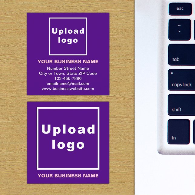 Brand on Purple Square Business Card (Purple square business card with your business brand)