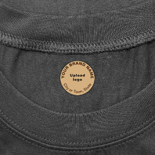 Brand on Small Light Brown Circle Clothing Label