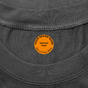 Brand on Small Orange Colour Circle Clothing Label