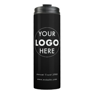 Brand on the Go: Black Custom Logo  Thermal Tumbler