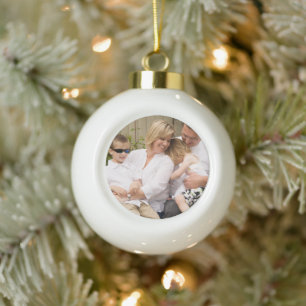 Brand Promotion Photo Ceramic Ball Christmas Ornament