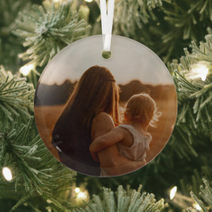 Brand Promotion Photo Glass Circle Tree Decoration