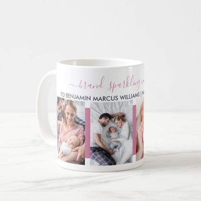 Brand Sparkling New Nana 4 Photo Personalised Coffee Mug (Front Left)