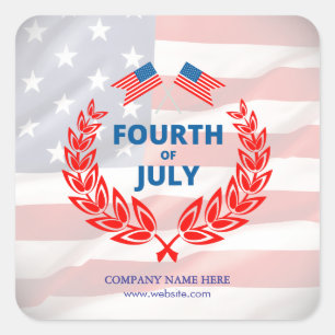 Branded 4th of July Mailers & Promo Gifts Square Sticker