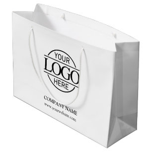 Branded Black and White Business Logo Promotional Large Gift Bag