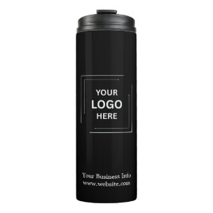 Branded Black Custom Corporate Business Logo  Thermal Tumbler