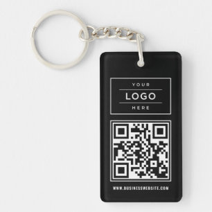 Branded Black Logo QR Website Promo Key Ring