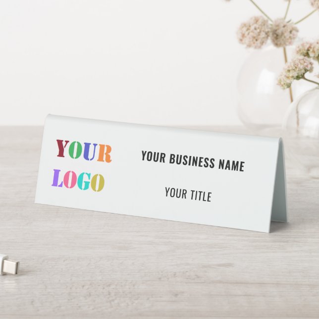 Branded Business Logo Name Table Tent Sign Example (In SItu (Table))