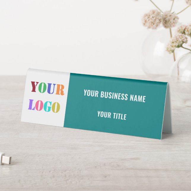 Branded Business Logo Name Table Tent Sign Example (In SItu (Table))