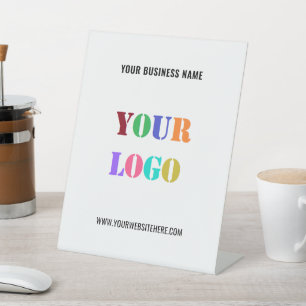 Branded Business Logo Text Pedestal Sign Template