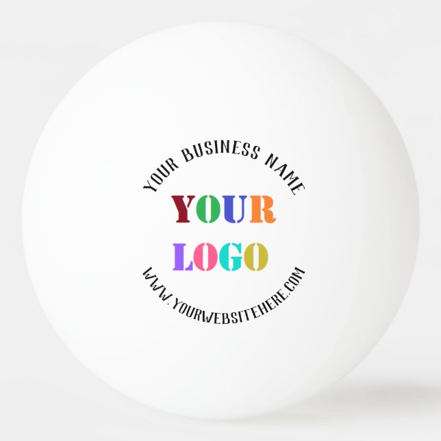 Branded Business Logo Text Ping Pong Ball Example (Back)