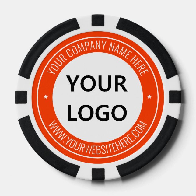 Branded Business Logo Text Poker Chips Template (Front)