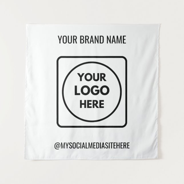 Branded Business Logo Text Promotional Wall Design Tapestry (Front)