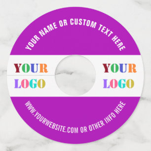 Branded Business Logo Text Wine Glass Tags Example