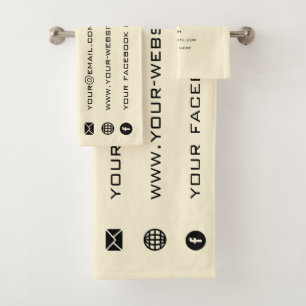 Branded Business Name Text Bath Towel Set Example