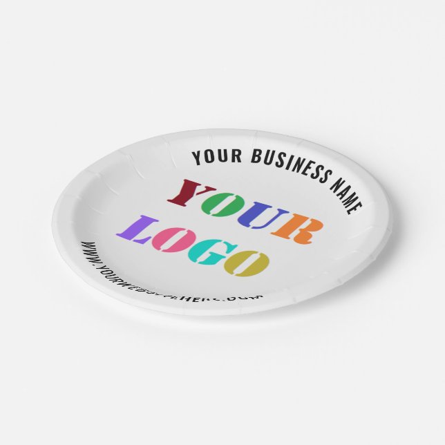 Branded Business Promotional Paper Plates Example (Angled)