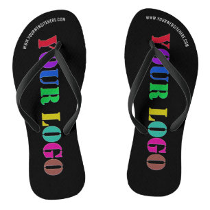 Branded Company Logo and Text Flip Flops Template