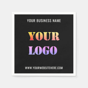 Branded Company Logo and Text Napkins Example