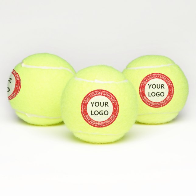 Branded Company Logo and Text Tennis Balls Example (Multi)