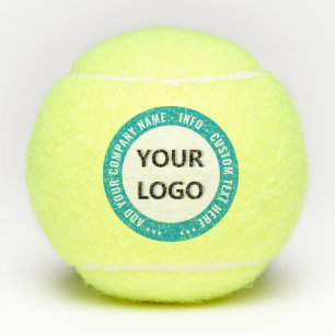 Branded Company Logo and Text Tennis Balls Example