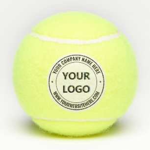Branded Company Logo and Text Tennis Balls Example