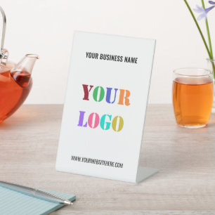 Branded Company Logo Name Pedestal Sign Example