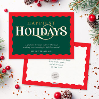 BRANDED CORPORATE BUSINESS christmas red green Holiday Card