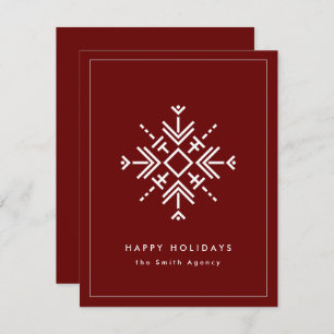 Branded Corporate Modern Snowflake Holiday Card