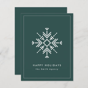 Branded Corporate Modern Snowflake Holiday Card