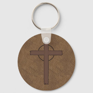 BRANDED CROSS Leather KEYCHAIN