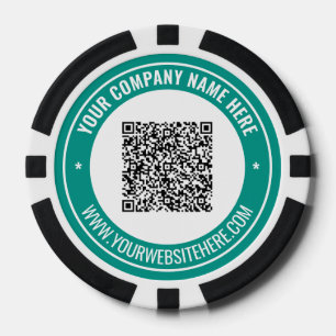 Branded Custom Text QR Code Poker Chips Example