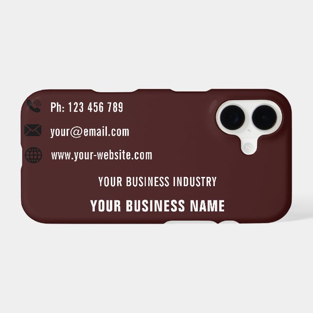 Branded Design Your Business iPhone Case Example (Back (Horizontal))
