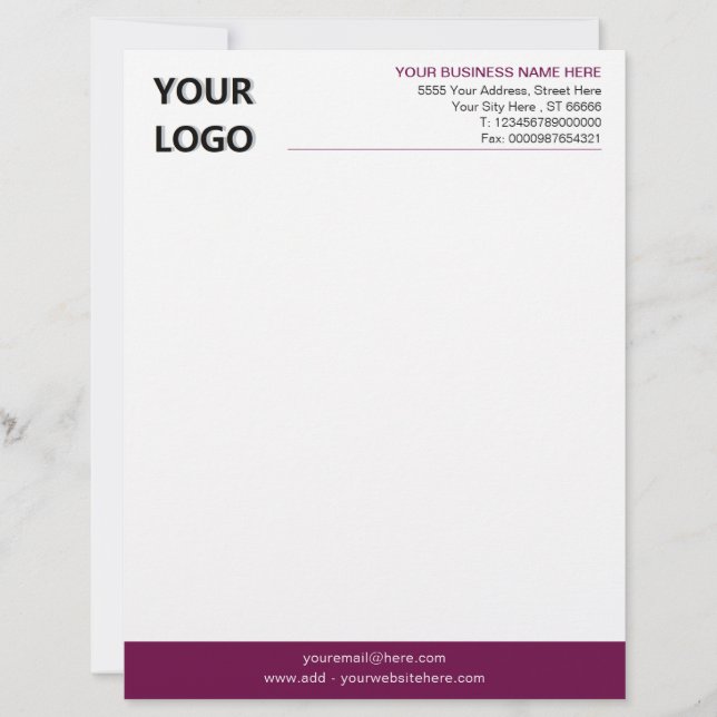 Branded Design Your Company Letterhead Example (Front)