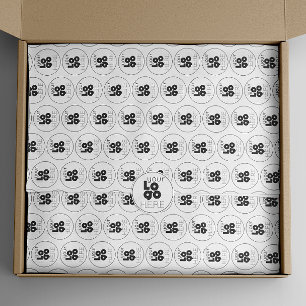 Branded Gift Wrap Custom Black Logo on White Tissue Paper