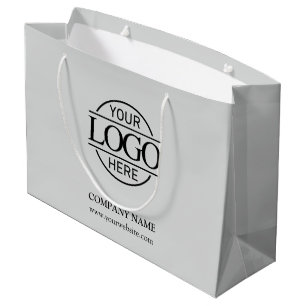 Branded Light Grey Business Logo Promotional Large Gift Bag