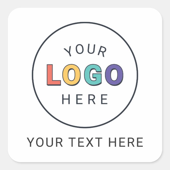 Branded Logo and Custom Message Square Sticker (Front)