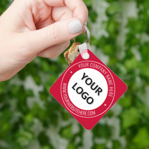 Branded Logo and Text Promotional Keychain Example