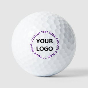 Branded Logo and Text Stamps Golf Balls Example